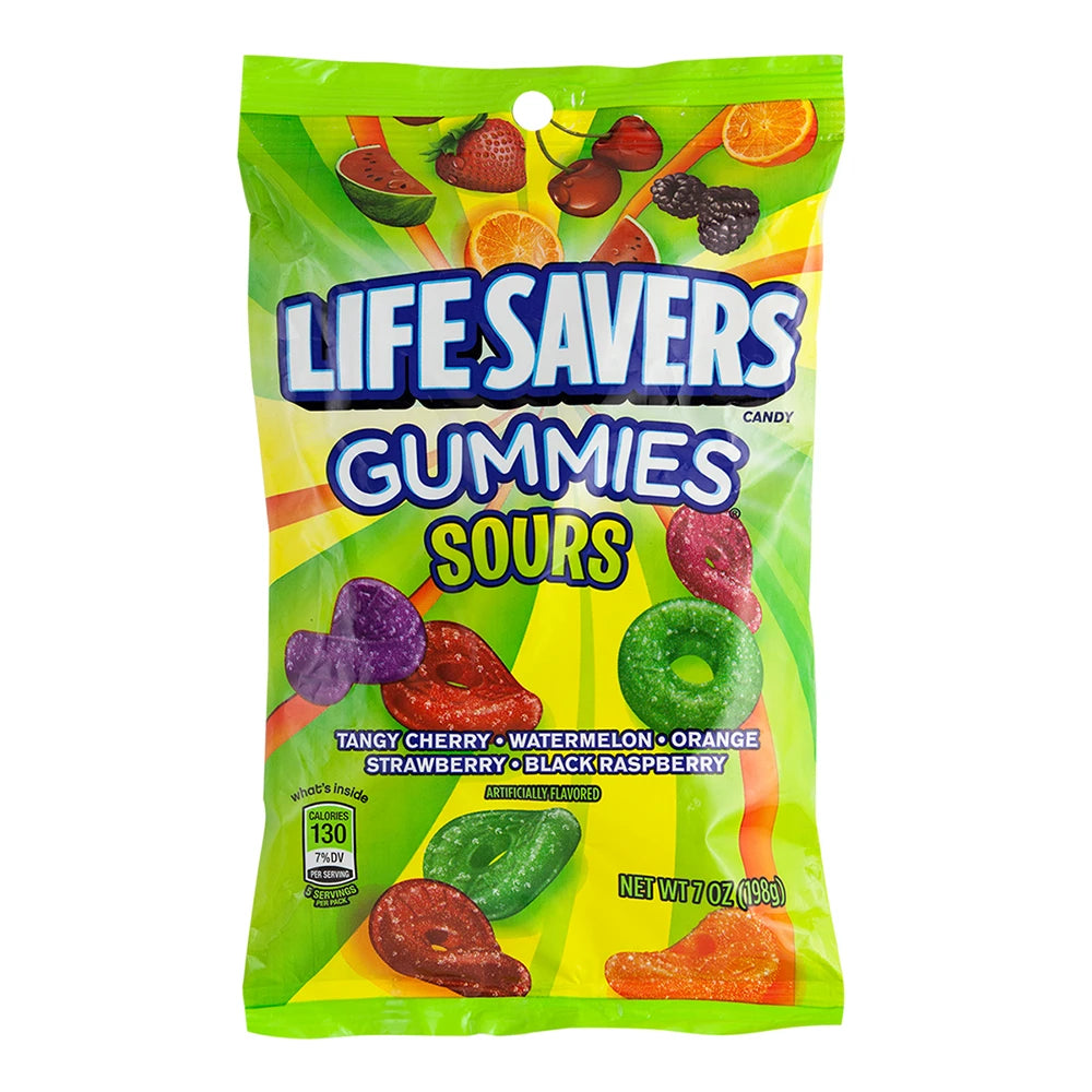 Life Savers Gummies Sour 180g Peg Bag
