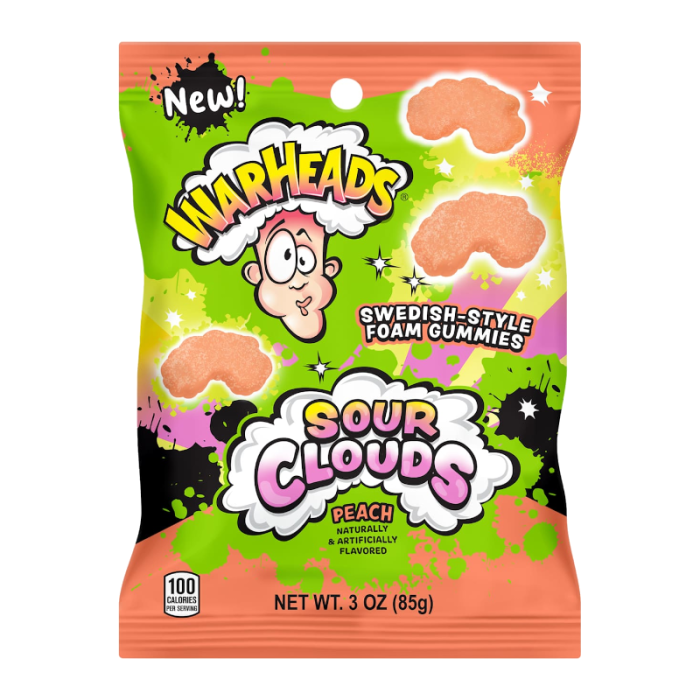 Warheads Sour Clouds Peach 85g