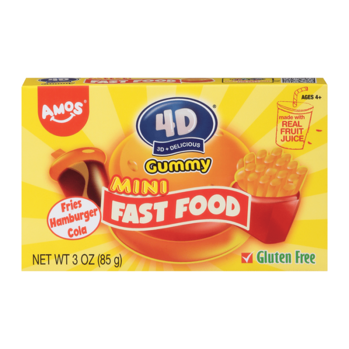 Amos 4d Fruit Gummy Mini Fast Food Theater Box 100g