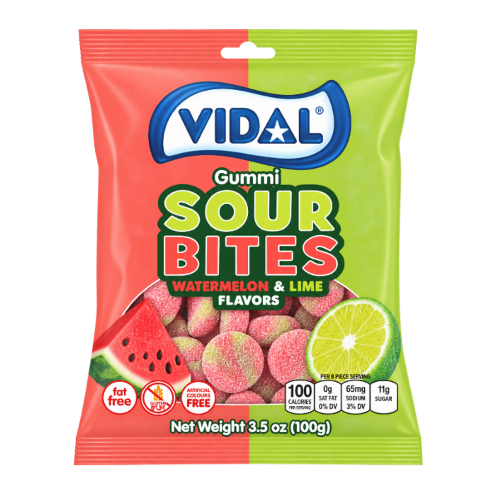 Vidal Sour Bites Watermelon & Lime 100g