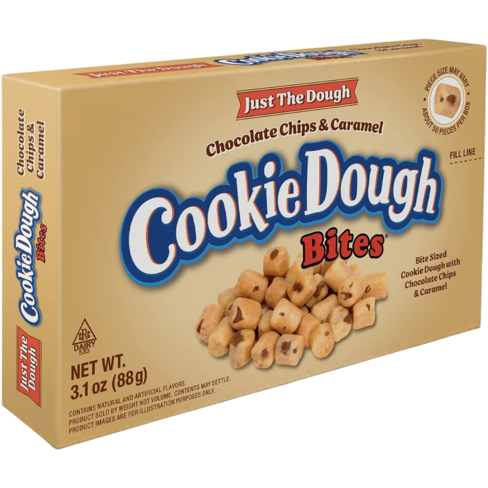 Cookie Dough Bites Just The Dough Chocolate Chips & Caramel Theatre Box 88g