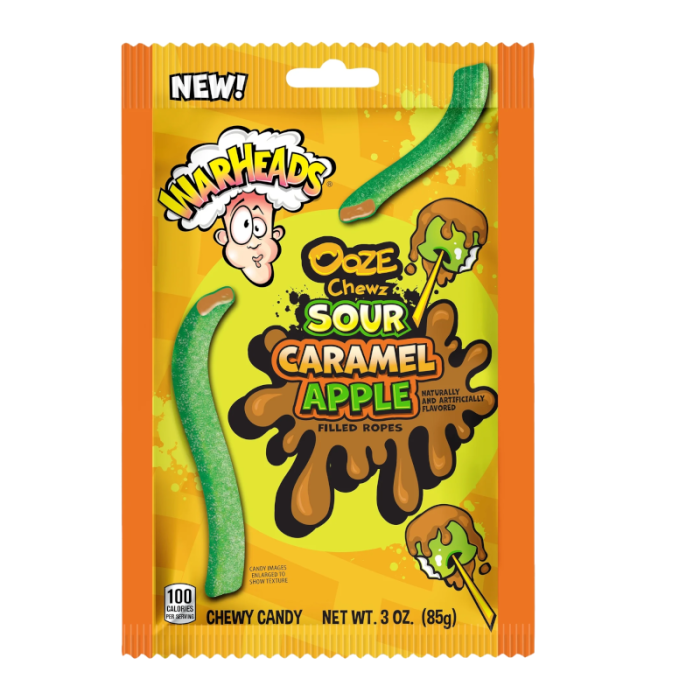 Warheads Ooze Chewz Sour Caramel Apple Peg Bag 85g