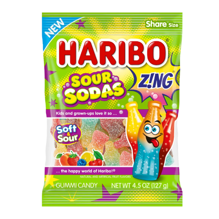 Haribo Zing Sour Sodas 128g