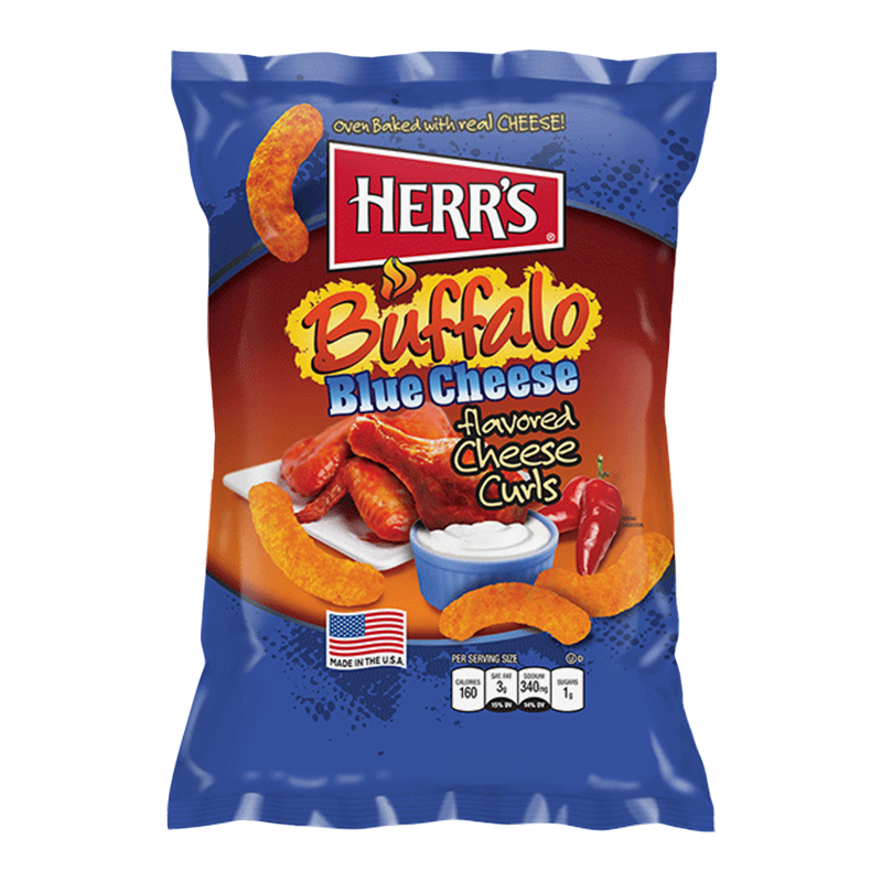 Herr's Buffalo Blue Cheese Flavoured Cheese Curls 198g