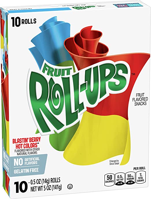 Fruit Roll Ups Blastin Berry Hot Colours Box