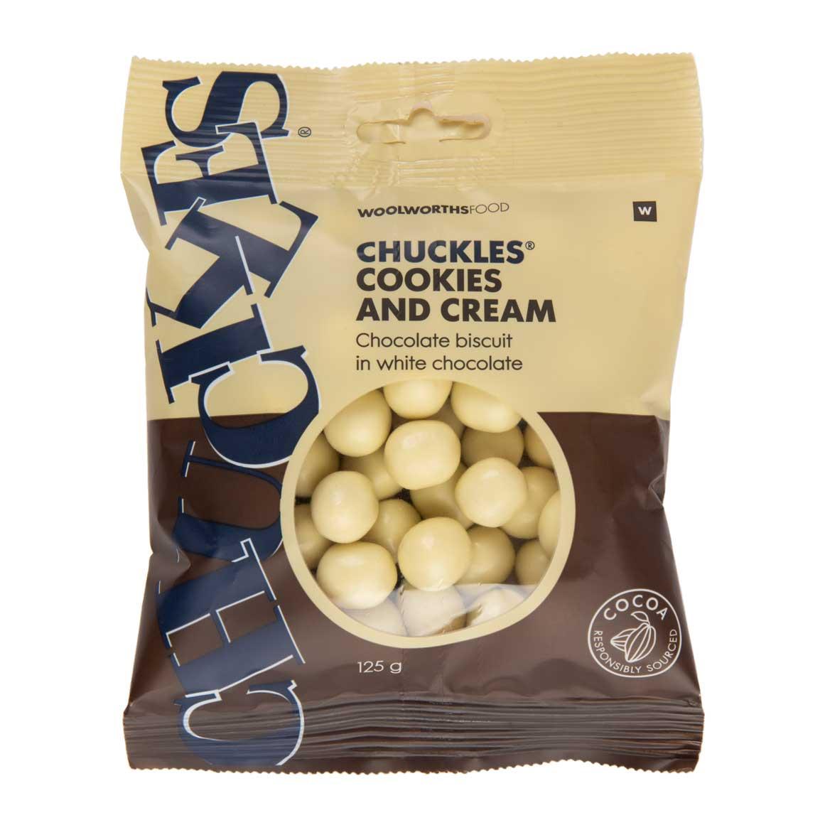 CHUCKLES Cookies N Cream White Chocolate 125g Africa