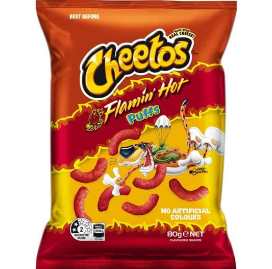 Cheetos Flamin Hot Puffs 80g Australia