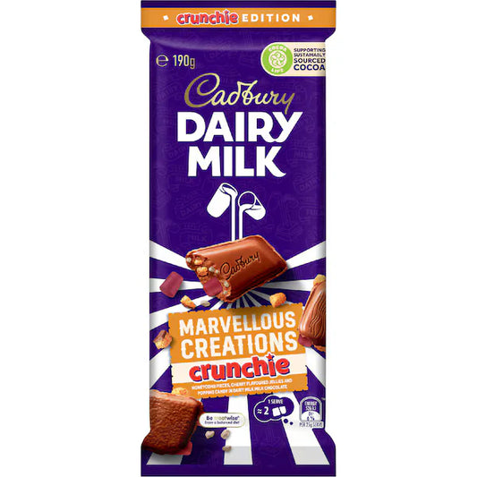 Cadbury Dairy Milk Marvellous Creations Crunchie Block 190g Australia
