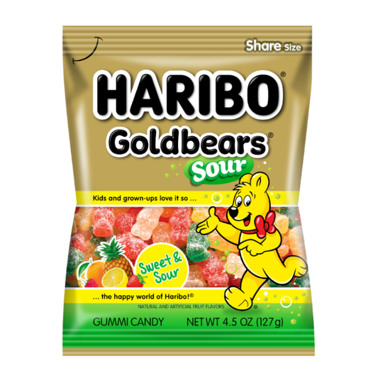 Haribo Sour Gold Bears Peg Bags 147g
