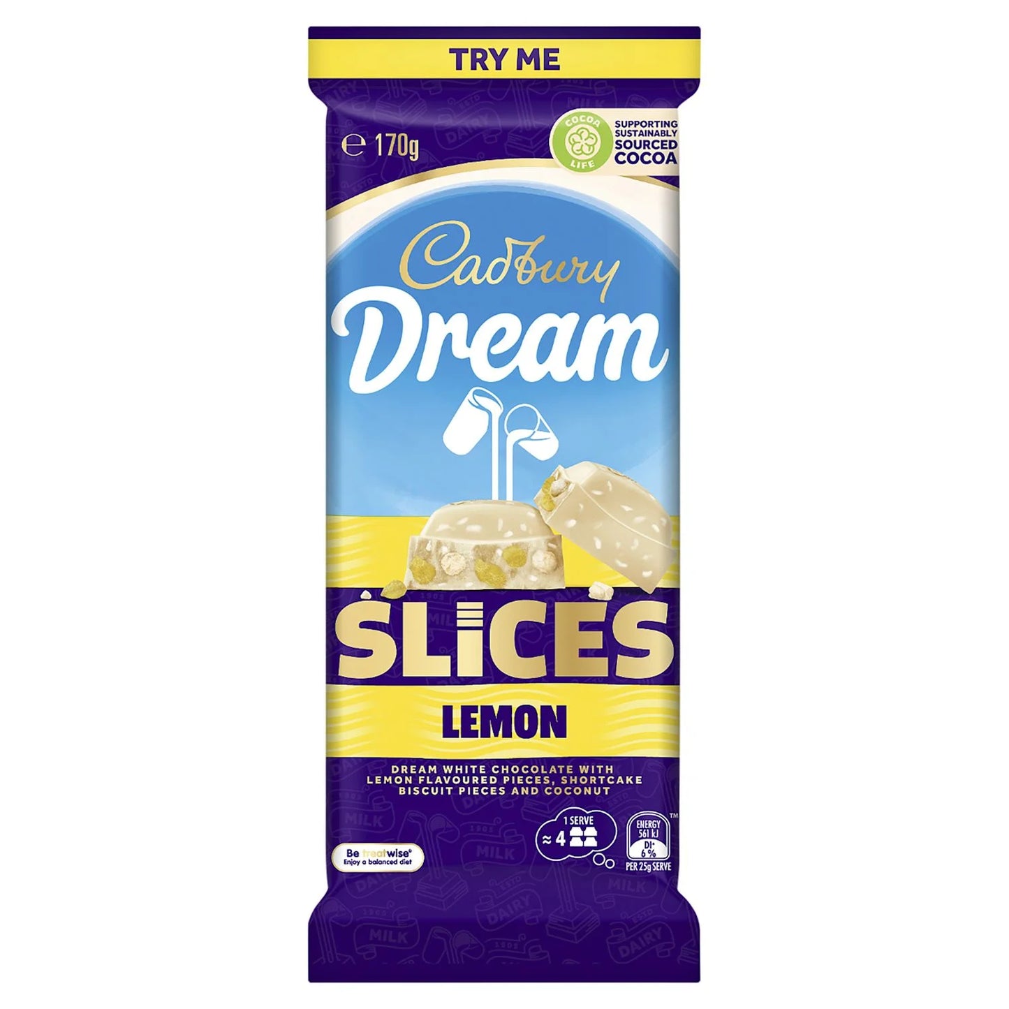 Cadbury Dream Slices Lemon 170g Australia