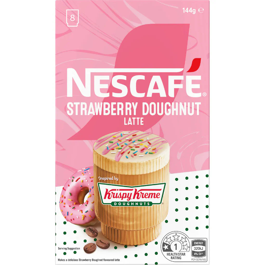 Nescafe Krispy Kreme Strawberry Doughnut Latte 8 Pack 144g Australia