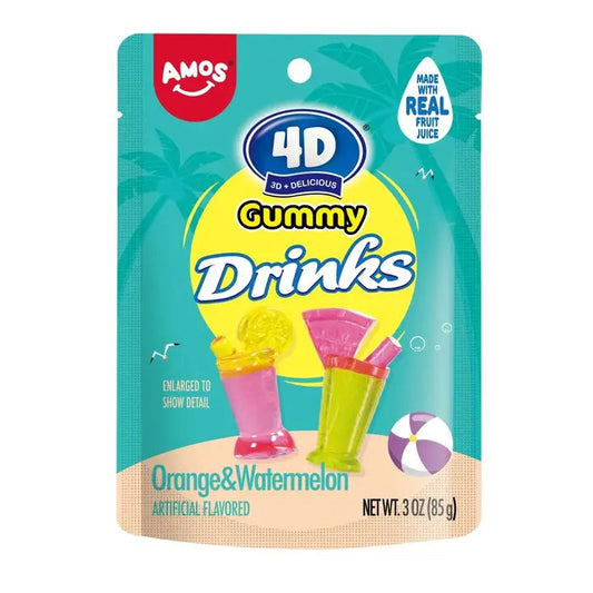 Amos 4D Gummy Drinks Orange & Watermelon 85g