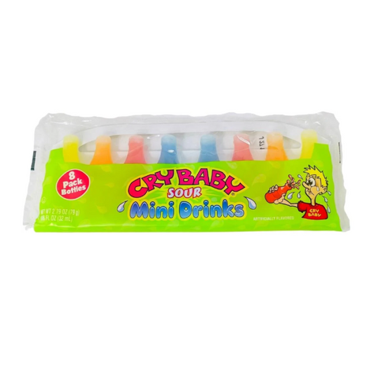 Cry Baby Sour Mini Drinks WAX BOTTLES 8 Pack