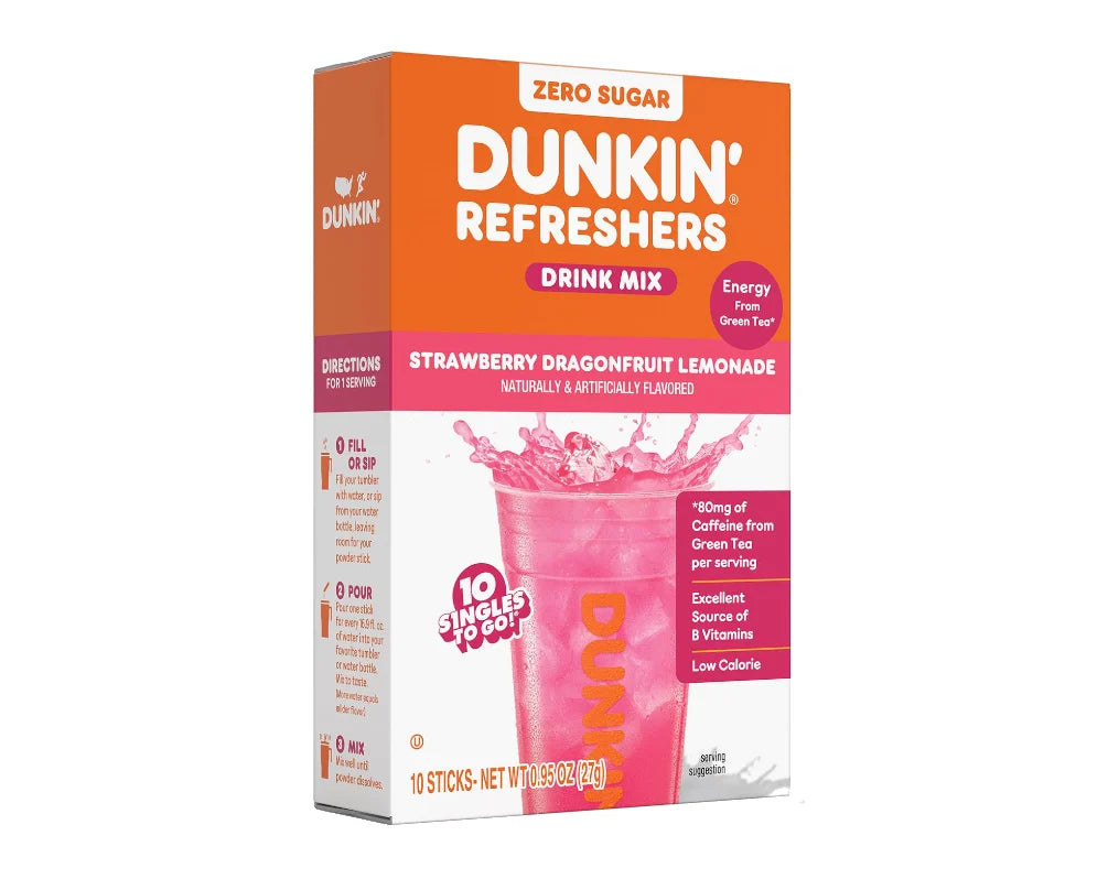Dunkin' Refreshers Singles to go Strawberry Dragonfruit Lemonade 10pk 27g