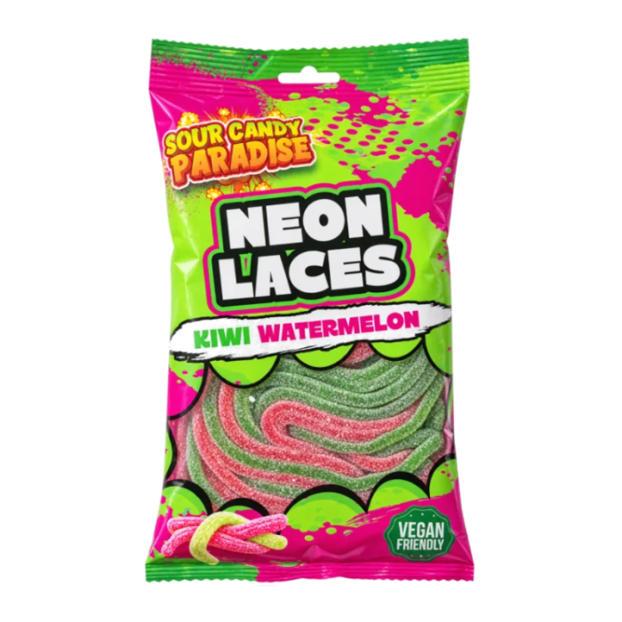 Sour Candy Paradise Neon Laces Kiwi Watermelon 130g