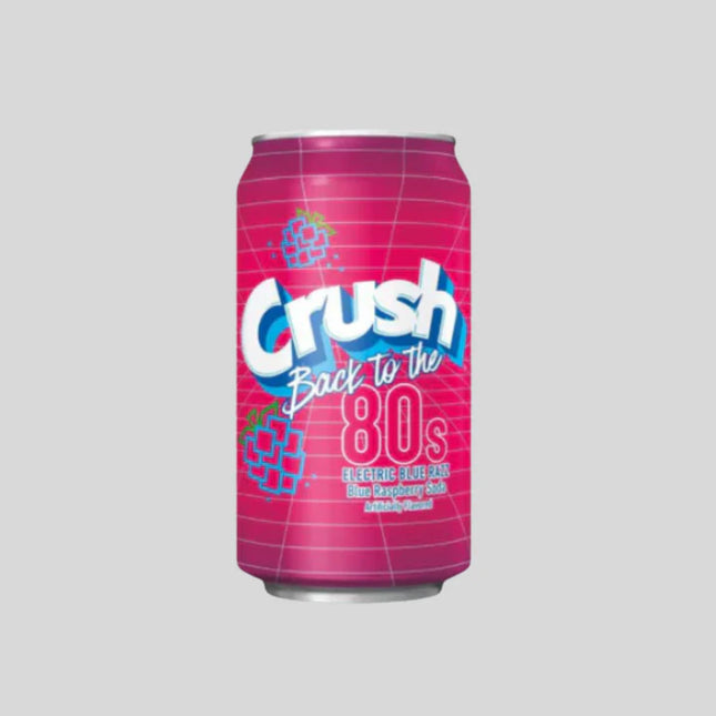 Crush Back to the 80's Electric Blue Razz Soda 355ml