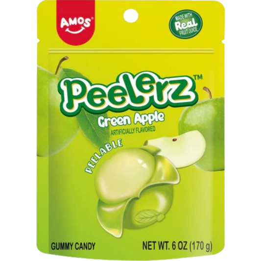 Amos Peelerz Gummy Green Apple Peg Bag 170g