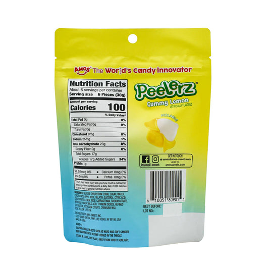 Amos Peelerz Gummy Lemon Peg Bag 170g
