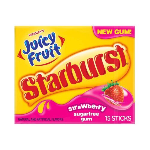 Juicy Fruit Starburst Strawberry Sugarfree Chewing Gum