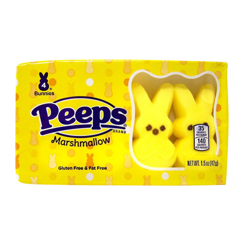 Peeps Easter Yellow Bunnies 4 Pack 42g