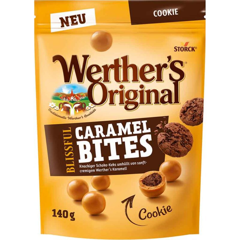 WERTHERS BLISSFUL CARAMEL COOKIE BITES 140g Germany
