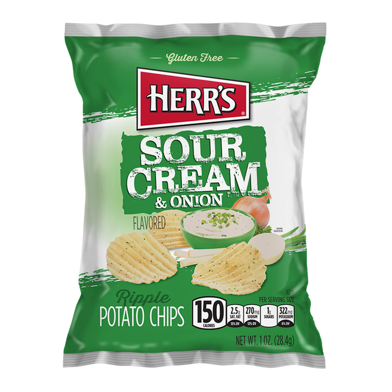Herr's Sour Cream & Onion Potato Chips 28g